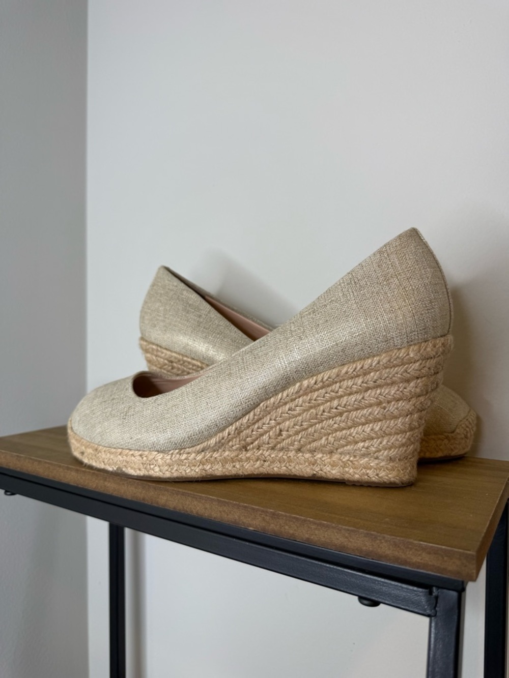 J. Crew Seville espadrille wedges in metallic canvas - Picture 8 of 11